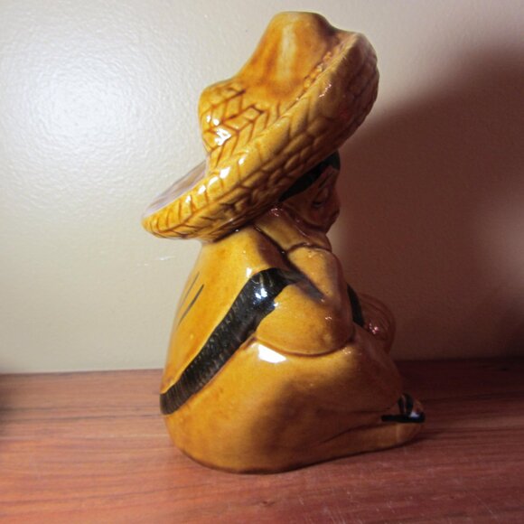 siesta man ceramic decanter vintage mexico & 6 shot glasses (about 3 oz) (W5773) - Picture 14 of 15